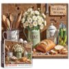 Kitchen Jigsaw Puzzles for Adults 1000 Pieces Retro Style Puzzle Challenging Food Kitchen Floral Jigsaw Puzzle DIY for Home Decoration Family Puzzle Perfect for Game Nights 20 x 27 Inches