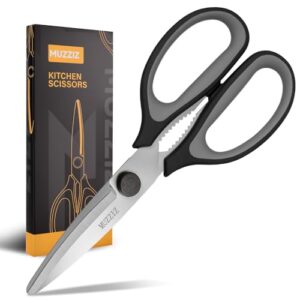 Kitchen Scissors All Purpose, Heavy Duty Stainless Steel Come Apart Kitchen Shears for Food, Herbs, Meat, Fish with Soft Comfort Grip Handle - 8.3-Inch Black