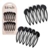 Kitsch French Hair Combs - Strong Hold, Comfortable Hair Accessories for Women | Recycled Plastic French Hair Combs Clips For Everyday Styling - Black, 2pcs