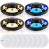 Kittmip 4 Pcs Flea Traps for Inside Your Home with 8 Sticky Pads, Bed Bug Tick Killer Flea Light Gnat Traps Pest Control, UV Night Light Bug Catcher for Bugs Moths Gnat Indoor and Outdoor(Black)