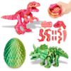 KittyCode 2PCS 3D Printed Dinosaur Eggs, DIY Assembly Kit to Build Articulated Skeleton, STEM Fidget Building Toy for Kids, Sensory Learning Gift