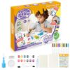 Kivonio 3-in-1 Spray Art Kit for Kids - Airbrush Painting Set with Press & Blow Dual Modes, 18 Stencils + 10 Markers + 12 Pigments + 2 Brushes, Creative Craft Gift for Ages 4-8