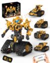 Kivtrer 5 in 1 STEM Robot Building Kit 364PCS Blocks RC Robot Erector Sets