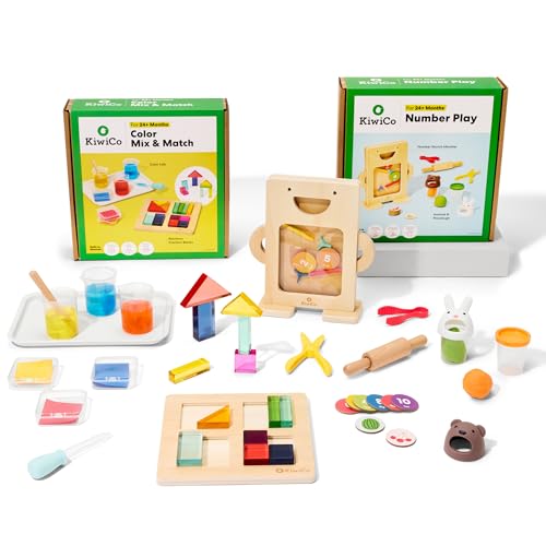 KiwiCo Preschool Learning Bundle – Color Mix & Match + Number Play Kits, Early Math & Color Recognition Activity Set, Hands-On Preschool Learning Toys, Toddler Learning Gift Ages 2+