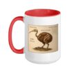 Kiwi Skeleton Vintage Bird Chart Ceramic Mug, Red/White, 15oz