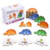 KIYOVELI Dinosaur Alphabet Puzzle, 52PCS Self Correcting ABC Letter Matching Game in Tin Box, Montessori Uppercase Lowercase Learning Toy for Toddlers Ages 3-5, Preschool Travel Educational Gift