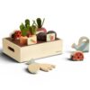 KizKnows Wooden Garden Vegetable Toy Pretend Gardening Set for Kids Ages 3+
