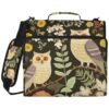 KJIZMO 3 D-Ring Binder Bag Owls Flowers Zipper Binder Case for Laptop