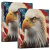 KJIZMO Bald Eagle 3-Ring Binder Hardcover Binder Organizer with Clear View Pocket-2Pack