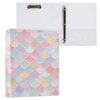 KJIZMO Rainbow Scales with Sparkles 3-Ring Binder Hardcover Binder Organizer with Clear View Pocket-1Pack