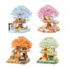 KJMYOWH 4-in-1 Tree House Building Set, 2760PCS Seasonal Mini Models