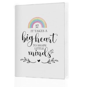 KJULYW Thank You Teacher Gifts Photo Album 4x6, Teacher Appreciation Gifts for Women, It Takes a Big Heart to Shape Little Minds Small Memory Photo Album Book for 18 Pockets Hold 36 Pictures
