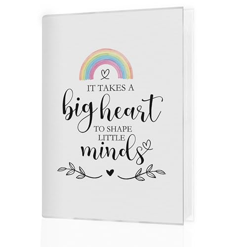 KJULYW Thank You Teacher Gifts Photo Album 4x6, Teacher Appreciation Gifts for Women, It Takes a Big Heart to Shape Little Minds Small Memory Photo Album Book for 18 Pockets Hold 36 Pictures