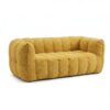 KKdema 2 Person Giant Bean Bag Couch, Oversized Floor Sofa Loveseat with 2 Pillows, Lazy Pumpkin Foam Beanbag Chair for Living Room, Chenille Yellow