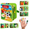 Kkogleam Busy Book for Toddlers 1-3, Montessori Toys for 1 2 Year Old Boy Girl Birthday Gifts, Farm Animal Busy Board Educational Learning Quiet Toddler Activity Book(Green)