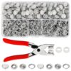 K Kwokker Pearl Snap & Hollow Snap Button Kit with Pliers, 120 Sets