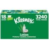 Kleenex Lotion Facial Tissues with Coconut Oil, 18 Flat Boxes, 180 Tissues Per Box, 3-Ply