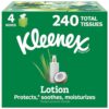 Kleenex Lotion Facial Tissues with Coconut Oil, 4 Cube Boxes, 60 Tissues Per Box, 3-Ply (Pack of 8)