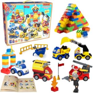 Klobroz Building Blocks for Toddlers 2-5, 171 Pieces Blocks Car Set for Kids Classic Large Building Bricks Compatible with All Major Brands Educational Toys for All Ages