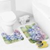 KLOPH 2 Piece Bathroom Rugs Sets Absorbent Hydrangea Watercolor Bath Mat for Bathroom U-Shaped Contour Toilet Rug