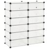KLOVBCMF Plastic Shoe Rack with 12 Compartments and Doors, White Shoe Organizer Cabinet with Steel Frame, Easy to Clean Interlocking Organizer
