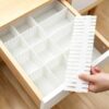 Klyeola 8Pcs 14.5inch Adjustable Drawer Dividers, DIY Plastic Storage Organizer Separators for Tidying Socks, Underwear, Cutlery, Makeup, Clothes, Kitchen, Bedroom, Office Drawers (White)