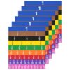 KLYGOBSR 6 Sets Fraction Tiles, Adsorptive Fractions Bars Math Manipulatives, 9 Row Color Strips with Clear Printed Numbers for Fraction Comparison, Equivalence, Addition Practice