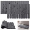 Klyyo Clyro 2 Pcs Foldable Stone Bath Mat Absorbent Diatomaceous Earth Large Mats for Bathroom, Quick Dry Non-Slip for Kitchen Bathtub(Grey,15 x 24 Inch and 15 x 32 Inch)
