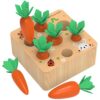 KMTJT Montessori Carrot Harvest Game Wooden Toy for 2 3 Year Old Toddlers