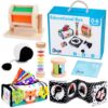 KMTJT Montessori Toys for Babies 0-6 Months | Learning Educational Box Wooden Toys for Baby Infant Newborn Toys 0-6 Months | 1st First Birthday Gifts for 0 6 12 18 Months Boys Girls
