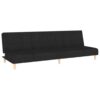 KMTNERVG 2-in-1 Sofa Bed Black Fabric, 2-Seater Sleeper Sofa with Twin Bed, Convertible Daybed with Wooden Frame for Living Room, Home Theater, Guest Room
