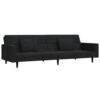 KMTNERVG 2-Seater Velvet Sofa Bed with Two Pillows, Convertible Daybed to Twin Sleeper for Living Room
