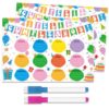 Koazava 2Pcs Spanish Birthday Chart For Classroom Including 2 Magnetic Attachment Pens, Feliz Cumpleaños Poster, Reusable Calendar Bulletin Board Decor & Supply for Bilingual Teacher Student, 17x12 In