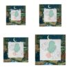 KOBLEN Forest Camping Animal 5x5 Inches Wooden Picture Frames Square Photo Frame Modern Wall & Desk Decor for Office Living Room