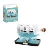 KOCO Ship in a Bottle Micro Mini Blocks Building Set, 964 PCS Black and White Paddlewheel Riverboat Model Kit, STEM Construction Toy, Collectible Desk Decor Gift for Kids Ages 6+