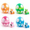 Kohimit 4PCS Easter Eggs Set with Bunny Inside, 3D Printed Poseable Rabbit Fidget Toys, Easter Basket Stuffers for Kids Egg Hunt Party Favors