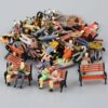 KoiLykke 50 Pack 1:50 for Scale Seated and Standing Model People Figures with 6 Benches, 36mm Painted Passenger Miniatures Train Railway Layouts and Diorama Scene Decoration