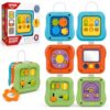 Koknwoa 6-in-1 Montessori Busy Board for Toddlers 1-3, Sensory Activity Board with Fine Motor Skills Toys, Portable Travel Toy, Educational Learning Toy for Boys and Girls Ages 1-3