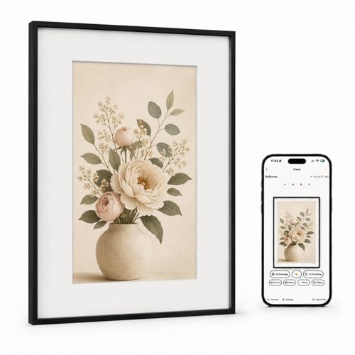 KoKonna AI E Ink Digital Picture Frame, Color E-Ink Display, WiFi Remote Photo Sharing, Unlimited Cloud Storage, Smart Photo Frame, Home Decor, Gift for Parents (Inches, 13.3, Wood)