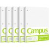 Kokuyo 3 Hole Loose Leaf Paper 8-1/4"x11” College Ruled, 100 Sheets, 5 Pack