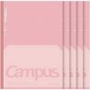 KOKUYO Campus Composition Kimochii Notebook, 5 Pack Feels Flat Semi-B5 Comp Book, Pink, Dot B 6mm Ruled, 30 Sheets School Lined Journal Notebook for Work Study Note Taking. Japan Import (NO-FL3CBT-P)