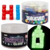 KOMARC GAMES StickiKubes Original and Glow in the Dark Bundle - 250 Sticky Mini Stacking Cubes in 4 Classic Colors Plus Glow Cubes - Non-Toxic STEM Toy for Kids Ages 4+