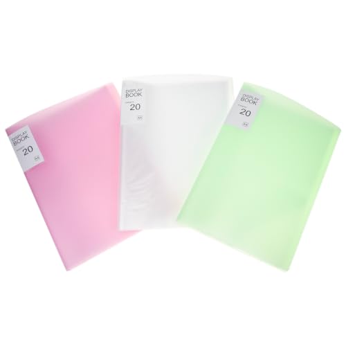KOMBIUDA 3pcs Multi-Layer A4 File Folders Lightweight Waterproof Document Organizer with Large Capacity and 20 Pages, Suitable for Business Files, Notes, and School Paper Storage
