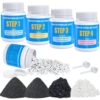 KomeStone Complete 4-Step Rock Tumbler Grit and Polish Kit, 4LB