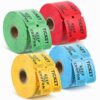KongTiva 4000 Pairs Double Tickets Raffle Tickets, 4 Assorted Colors Raffle Ticket Rolls 1000 Tickets per Roll for Events Fundraisers & Parties Drink Tickets(Blue, Yellow, Red, Green)