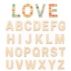 KongTiva 4 Inch 104 Pieces Wooden Letters Complete Alphabet Set - Unfinished Wood Letters for Crafts, Custom Wall Decor, DIY Painting and Home Decoration Projects