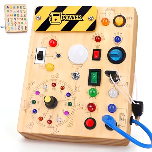 Konijiwa Busy Board - Montessori Toys for 1-3 Years Old Boys & Girls | Sensory Toys for Kids with Autism | Toddlers Learning Activity for Early Development (Busy Board v2)