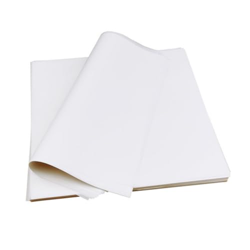 KONTONTY 500pcs Disposable White Oil Absorbing Greaseproof Paper Sheets for Baking and Cooking, Non-stick 8 Inch Square Parchment Paper for Pizza, Bread, French Fries and Snack Wrapping