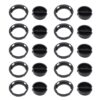 KONTONTY 50pcs Plastic Piggy Bank Bottom Plug for Plaster Figurine and Saving Box, Lightweight and Easy to Use Double Layer Closure, Black Round Lid Replacement for Money Storage
