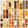 KOOBURS 30pcs Thanksgiving Bookmarks for Books, Fall Harvest Turkey Pumpkin Designs for Readers Students Kids, Classroom Exchange Gifts, 30 Unique Patterns